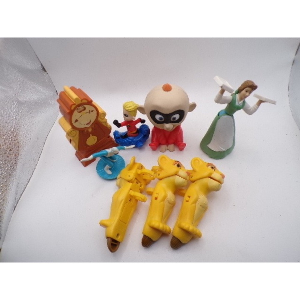 Disney Pixar Toy Lot Incredibles Jack-Jack Belle Cogsworth Lion‎ King 8pc Mixed